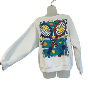 Vtg Made in USA Alore Sweatshirt Sz L Tennis Lover 1995. Mis-Tee-V-US Melissa